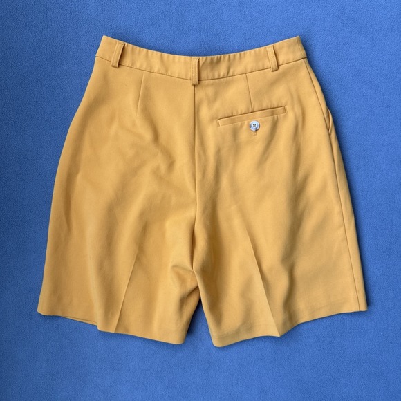 Maeve Anthropologie Pleated Shorts Womens 6 Yellow Avery High Waist Pockets - Picture 2 of 13